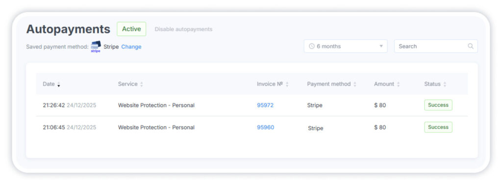 You can change a Payment Method