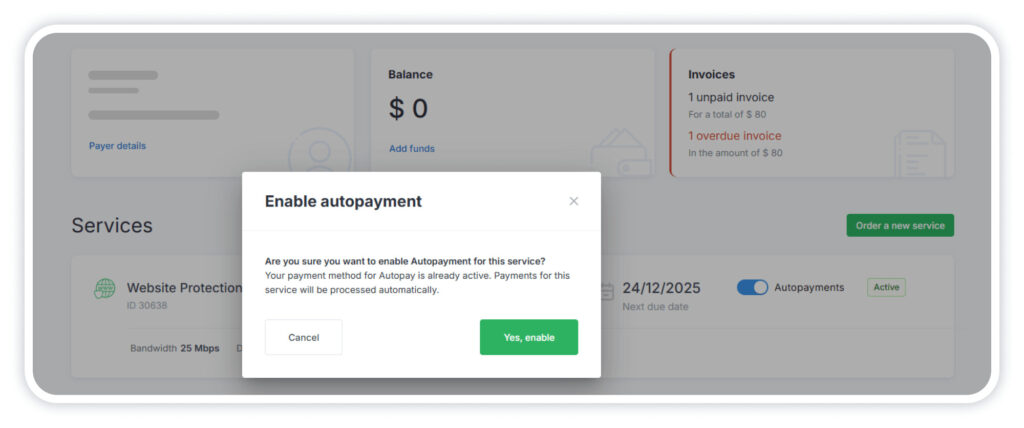Enable Autopayments in Just 3 Clicks