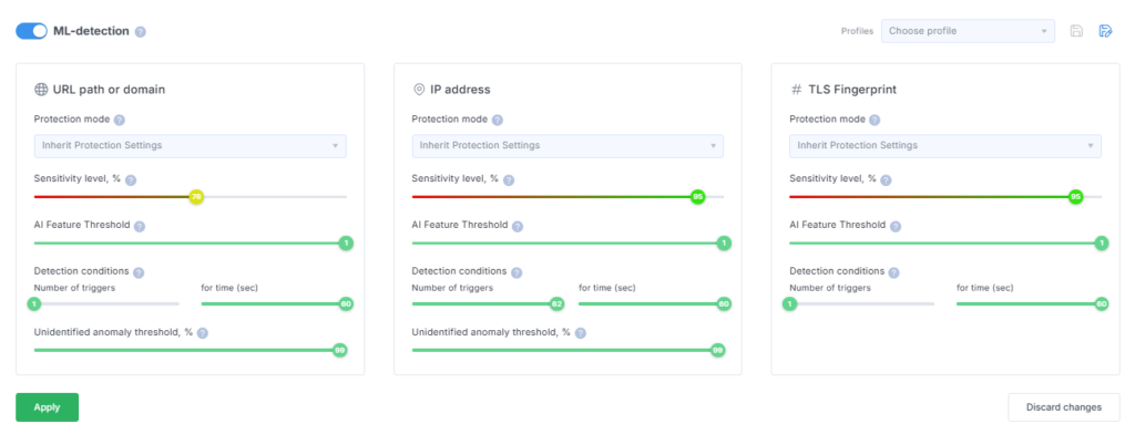 ML-detections in the StormWall Client Portal: Requirements